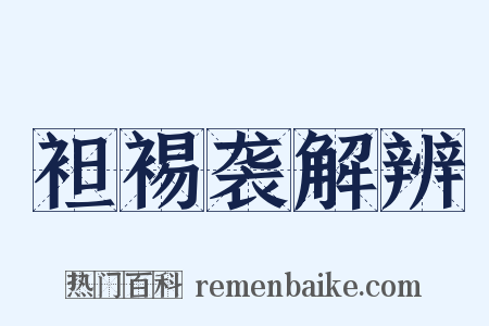 袒裼袭解辨是什么意思的图片